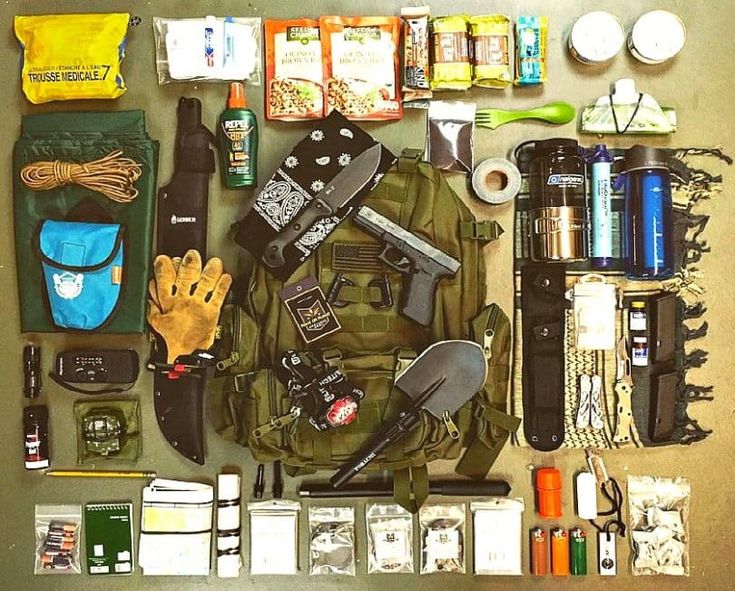 survival gear collage