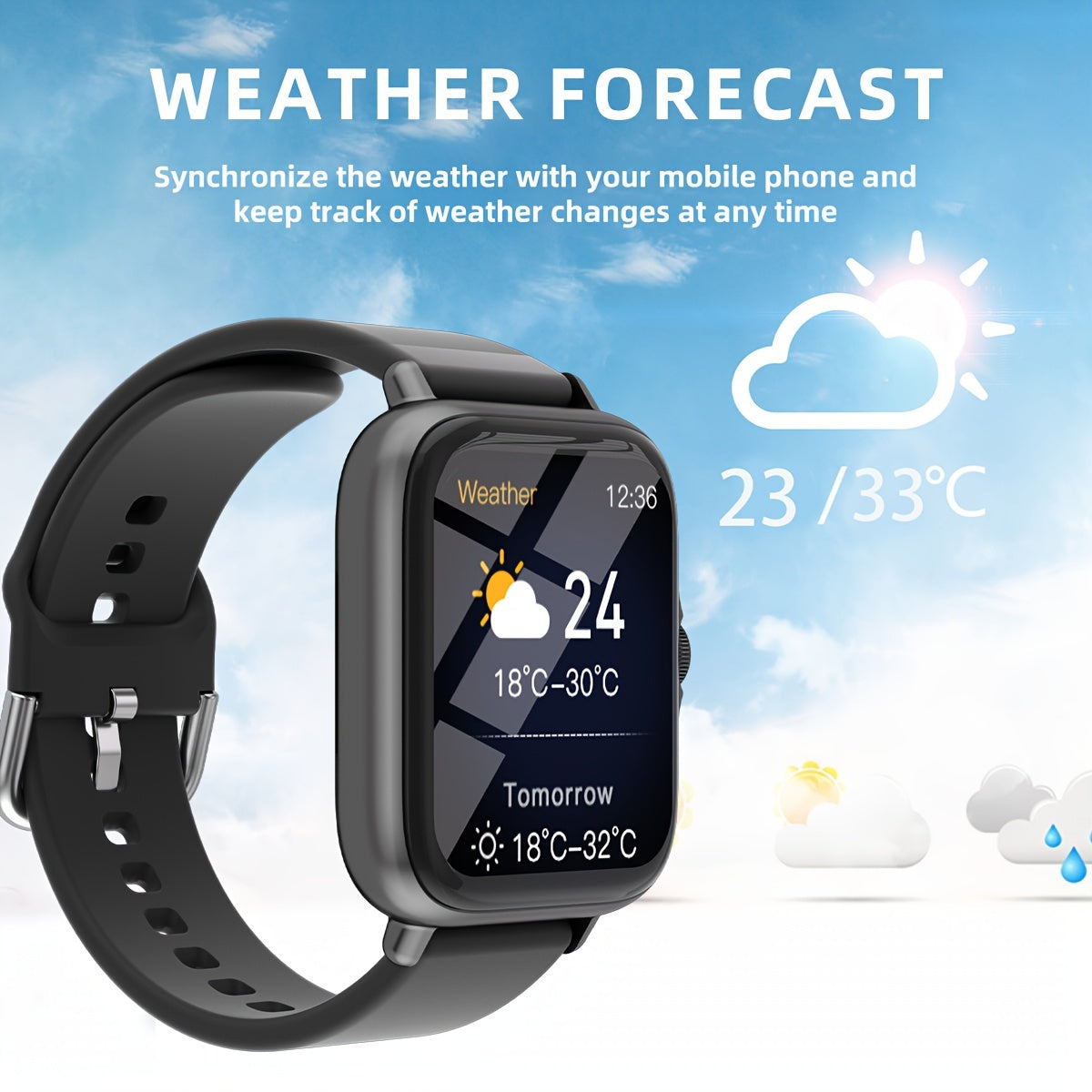   Waterproof Smart Watch with 1.83'' Touch Screen, Fitness Tracking   