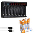   Powertrust AA & AAA Rechargeable Batteries | 8-Slot Charger Included   