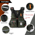  Professional Life Jacket Suit Portable Fishing Vests Multi-Pockets Waterproof Sea Fishing Adjustable Vest 