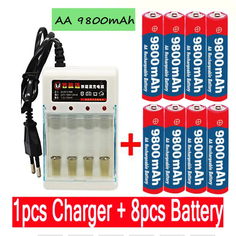  2-16pcs New Tag AA battery 9800 mah rechargeable battery AA 1.5 V Rechargeable 