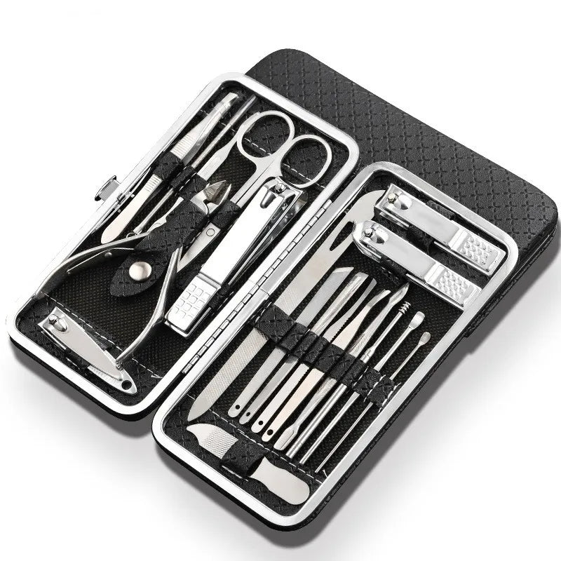  19 in 1 Stainless Steel Manicure set Professional Nail clipper Kit of Pedicure Tools Ingrown Toe Nail Trimmer 