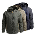   Men Hooded Raincoat Waterproof Tactical Military Jacket   