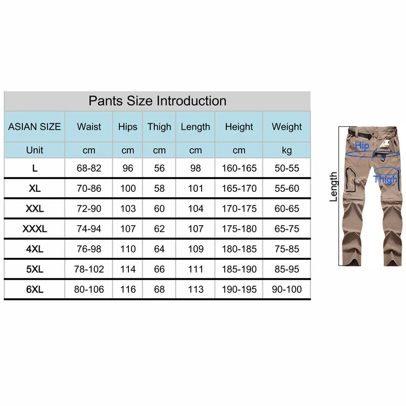   Men's Camping Hiking Pants – Lightweight, Quick-Dry & UV-Proof   