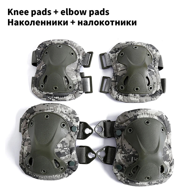  Tactical Knee Pad Elbow CS Military Protector Army Airsoft Outdoor Sport Hunting Kneepad Safety Gear Knee Protective Pads 