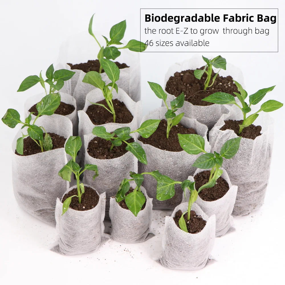  Biodegradable Nonwoven Fabric Nursery Planter Grow Bags Seedling Growing Planter Planting Pots Garden Eco-Friendly Ventilate Bag #