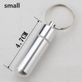   Stainless Steel Keychain Pill Case - Waterproof Medication Holder   