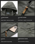   Men Hooded Raincoat Waterproof Tactical Military Jacket   