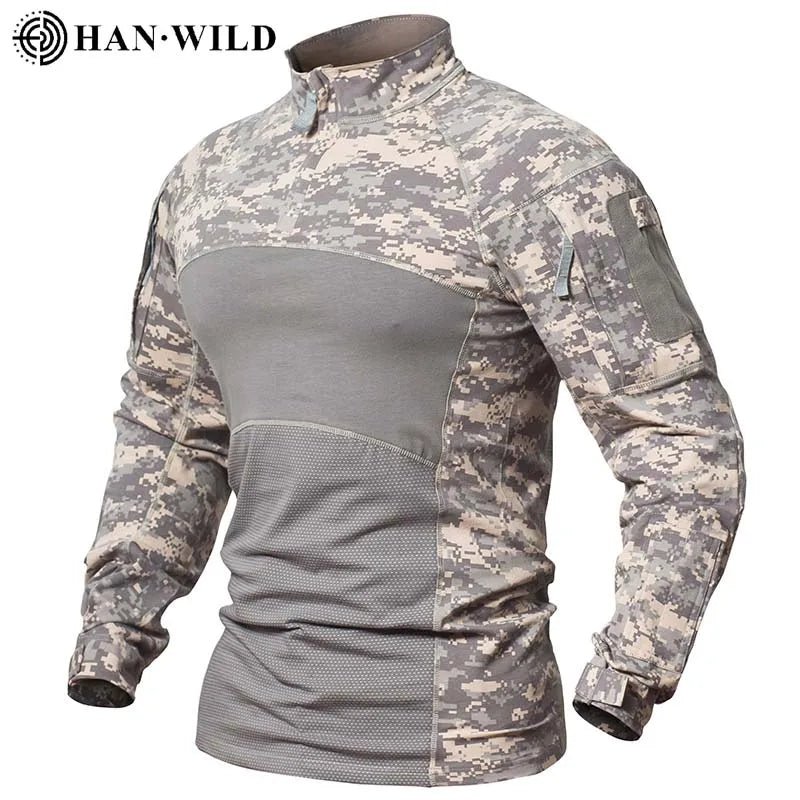   Tactical Shirt Combat Shirt Men Clothing Military Camo Shirt   