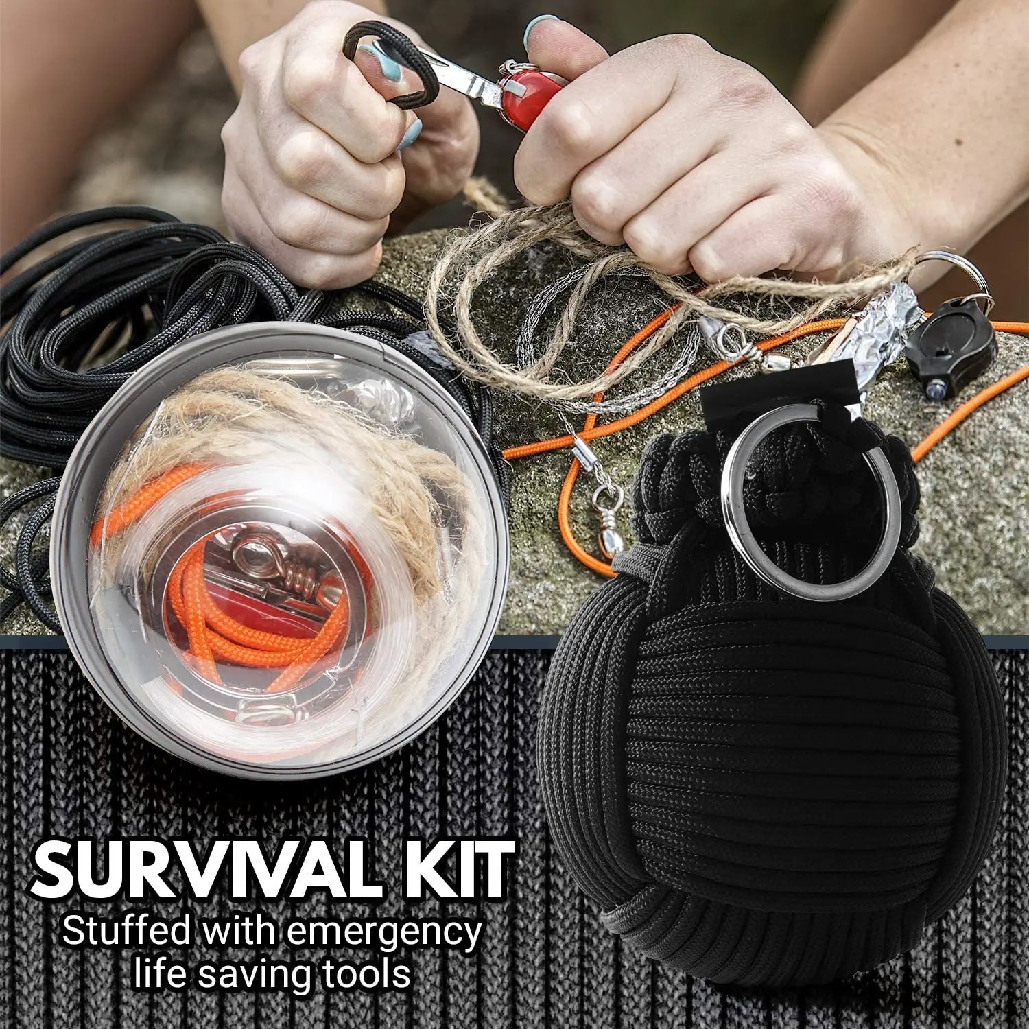  Emergency Paracord EDC Tool Survival Kit 48 Tool Emergency kit Camping Hiking multitool Tourism SOS First Aid kit Umbrella rope 