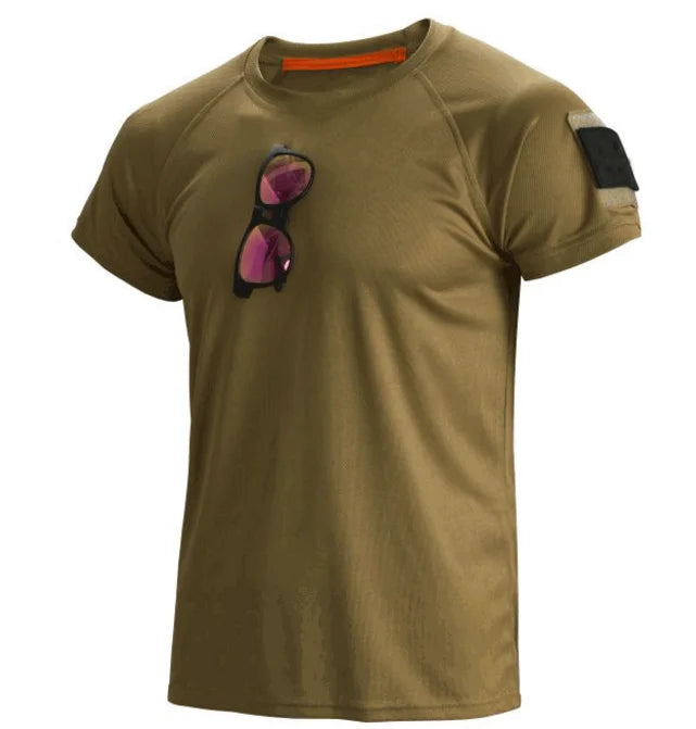   Men's Camping & Hiking T-Shirt – Solid Short Sleeve Outdoor Tee   