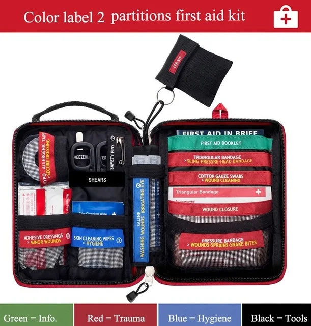   Compact Survival First Aid Kit for Emergencies   