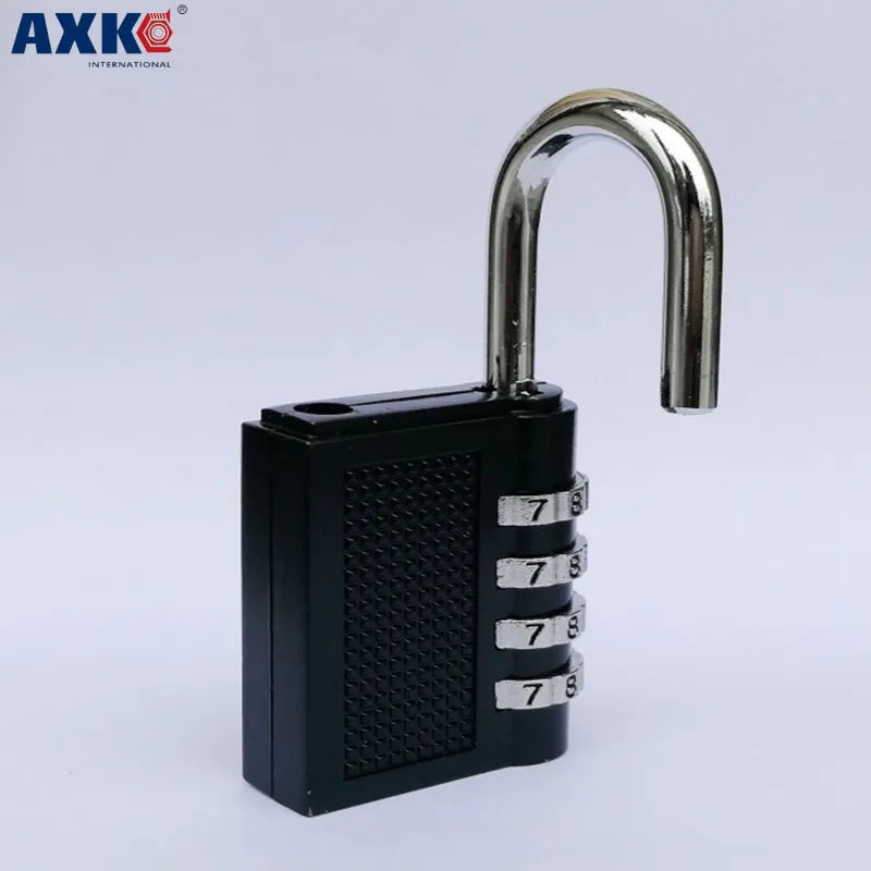  4-Digit Combination Lock for Locker, Fence, School, Toolbox, Hasp Storage -- Black