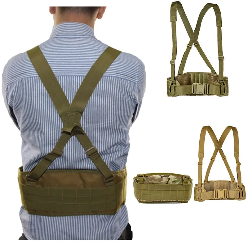   Army Military Tactical Molle Belt 1000D Nylon Paintball Combat Girdle   