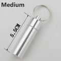   Stainless Steel Keychain Pill Case - Waterproof Medication Holder   