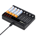   Powertrust AA & AAA Rechargeable Batteries | 8-Slot Charger Included   