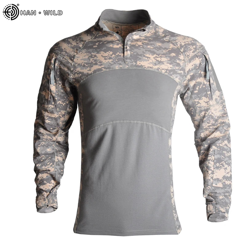   Tactical Shirt Combat Shirt Men Clothing Military Camo Shirt   