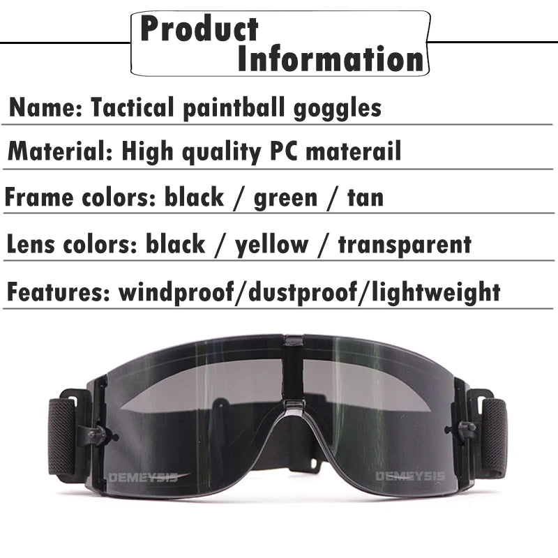   Tactical Goggles Anti-UV Protection Glasses   