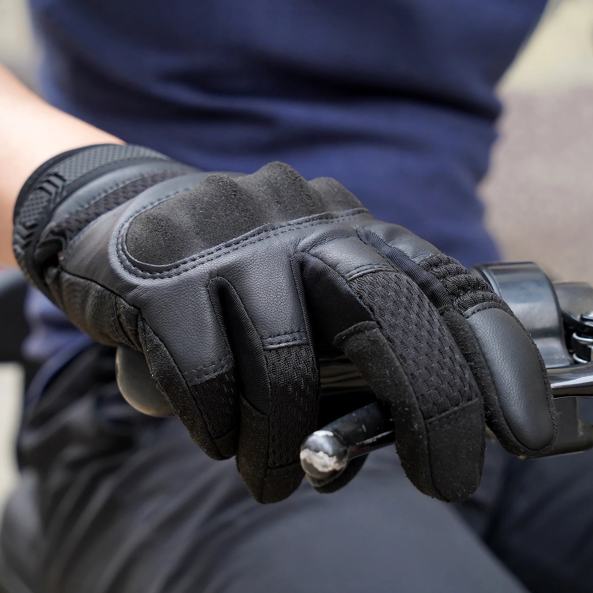   Touchscreen PU Leather Motorcycle Full Finger Gloves   