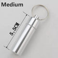   Stainless Steel Keychain Pill Case - Waterproof Medication Holder   