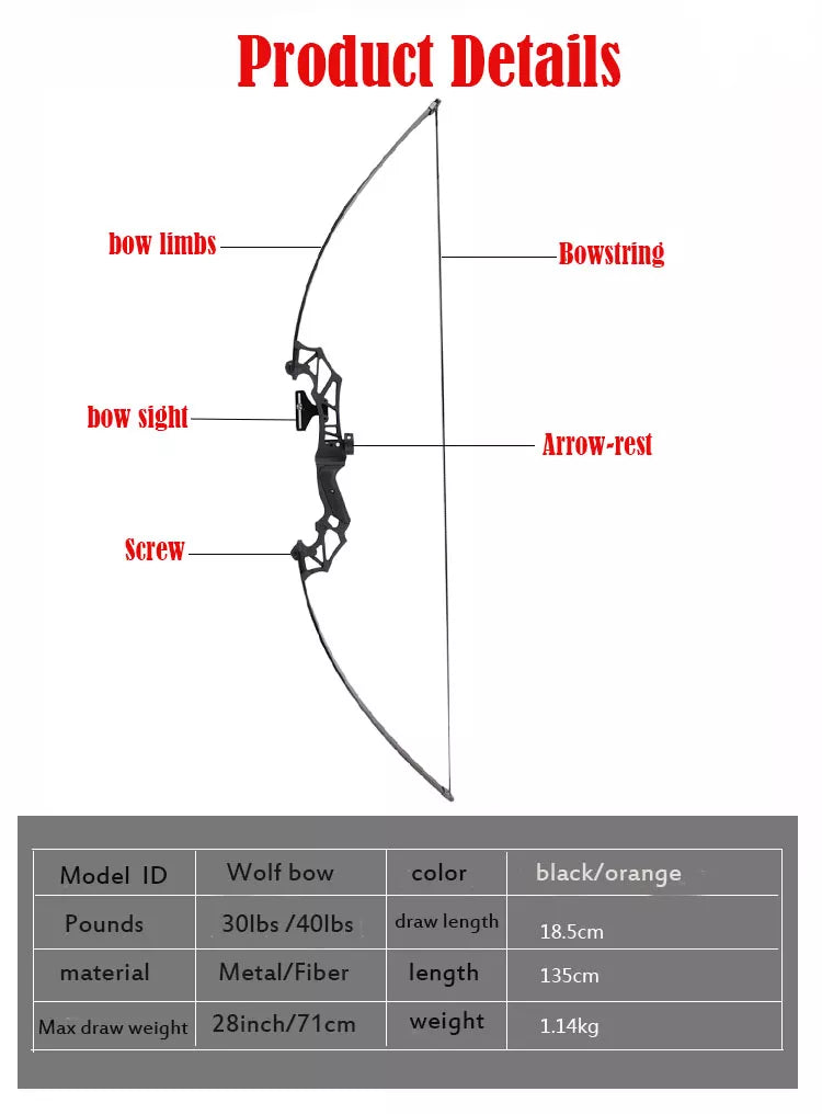   Take-Down Recurve Bow - Durable Fiberglass & Aluminum for Hunting   