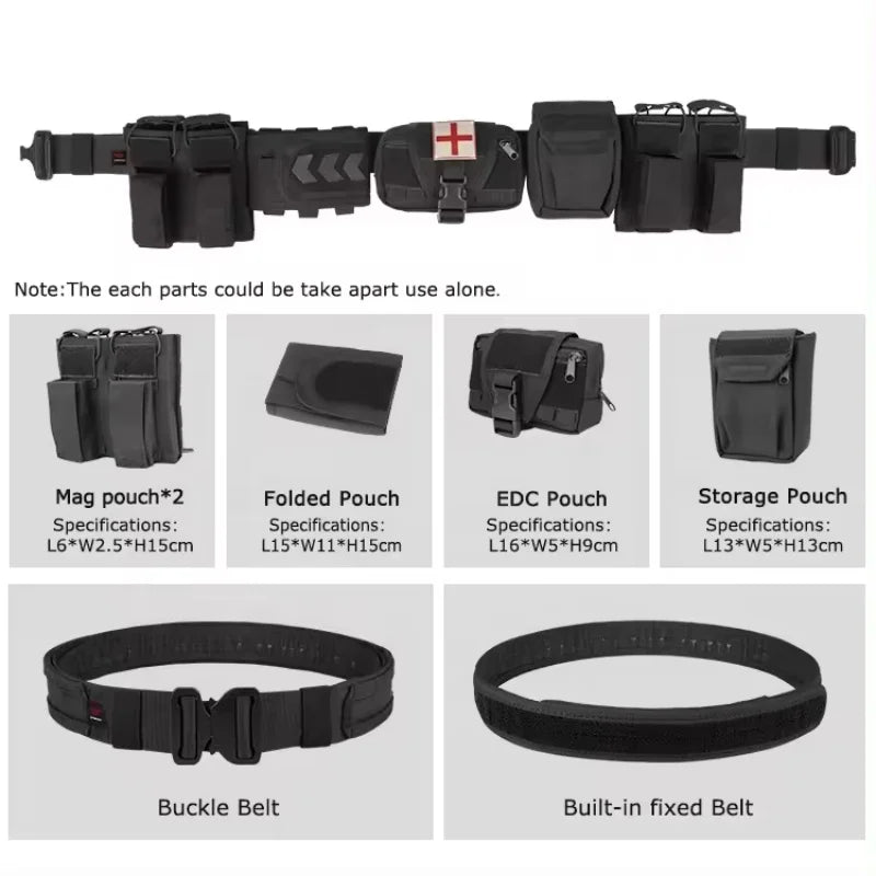   Tactical Belt with Medical Pouch - Military Gear and First Aid Kit   