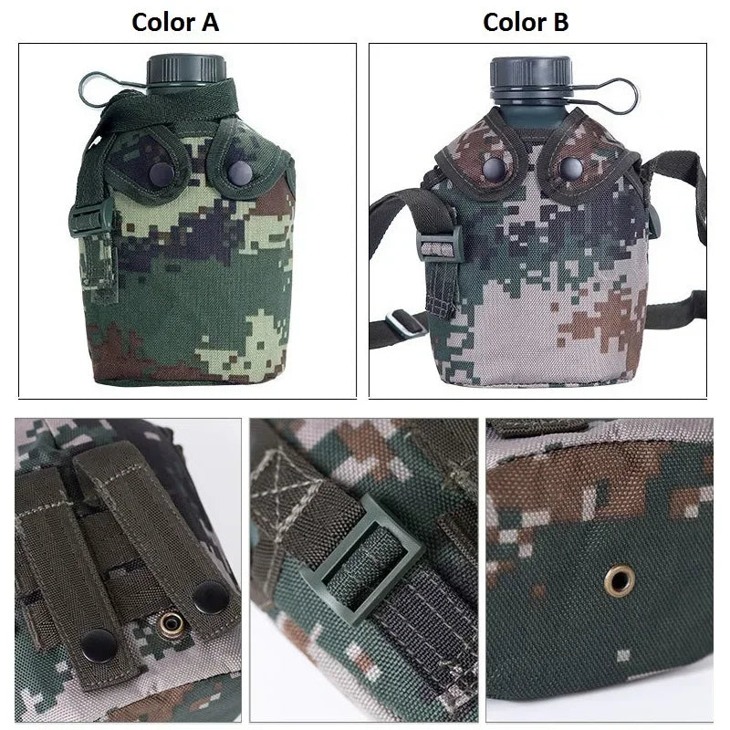   Durable Military Canteen with Cover for Camping and Hiking   