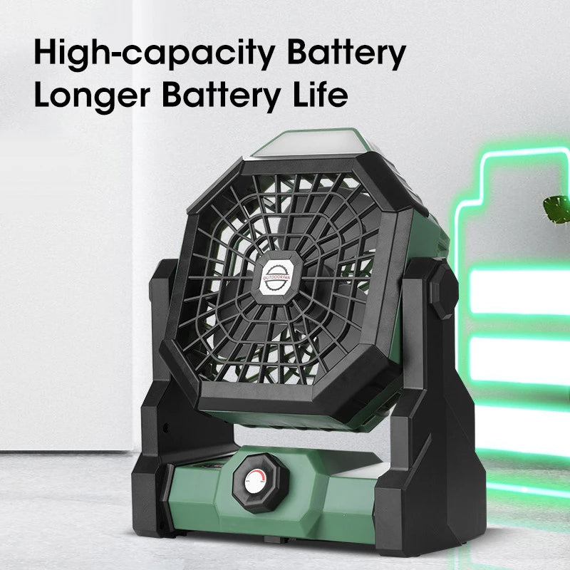   USB Movable Camping Fan - Rechargeable LED Lantern   