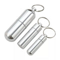   Stainless Steel Keychain Pill Case - Waterproof Medication Holder   