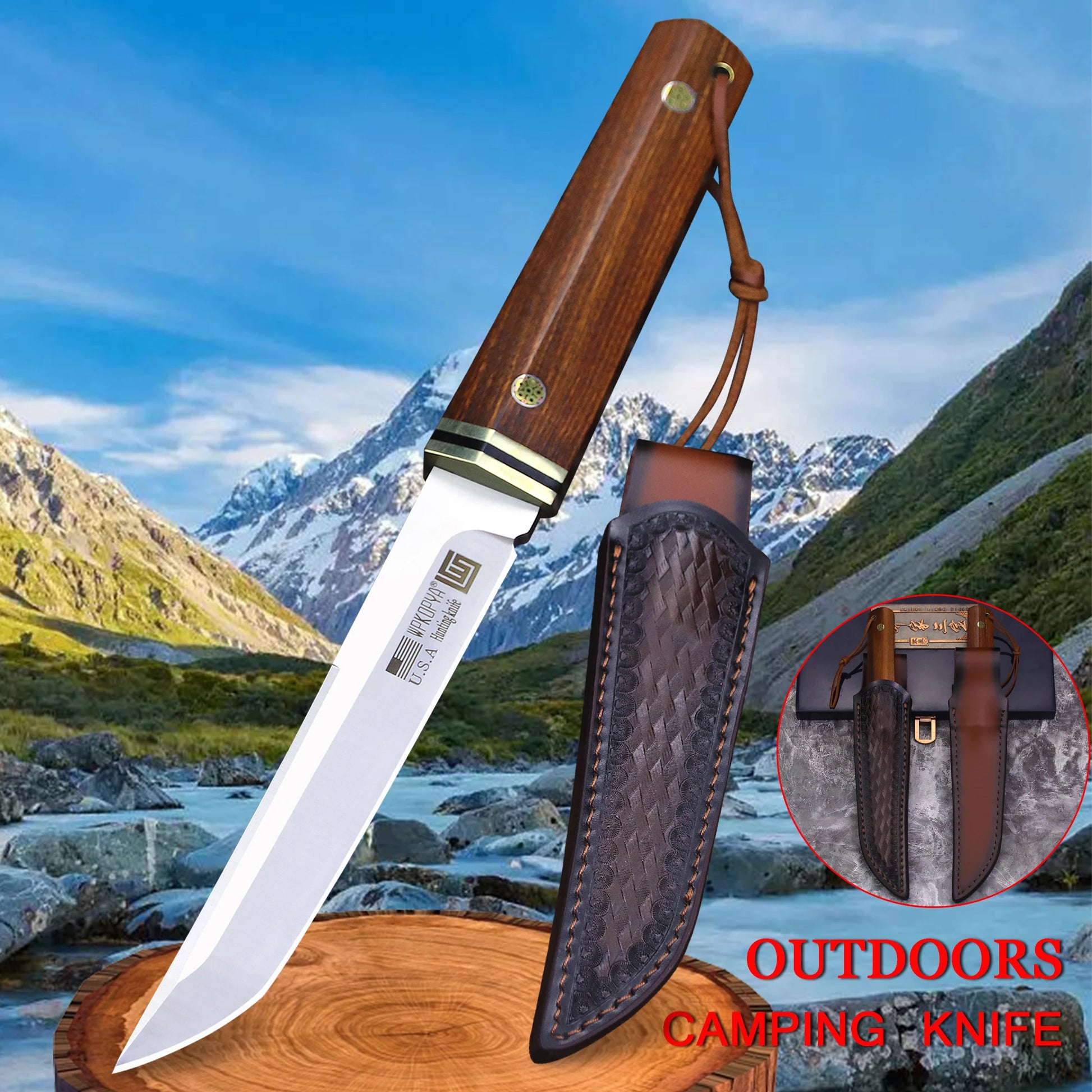   High Quality 440 Steel Battle Rescue Knife - Wilderness Bowie   