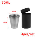   4Pcs/Set Outdoor Stainless Steel Water Cup With Case   