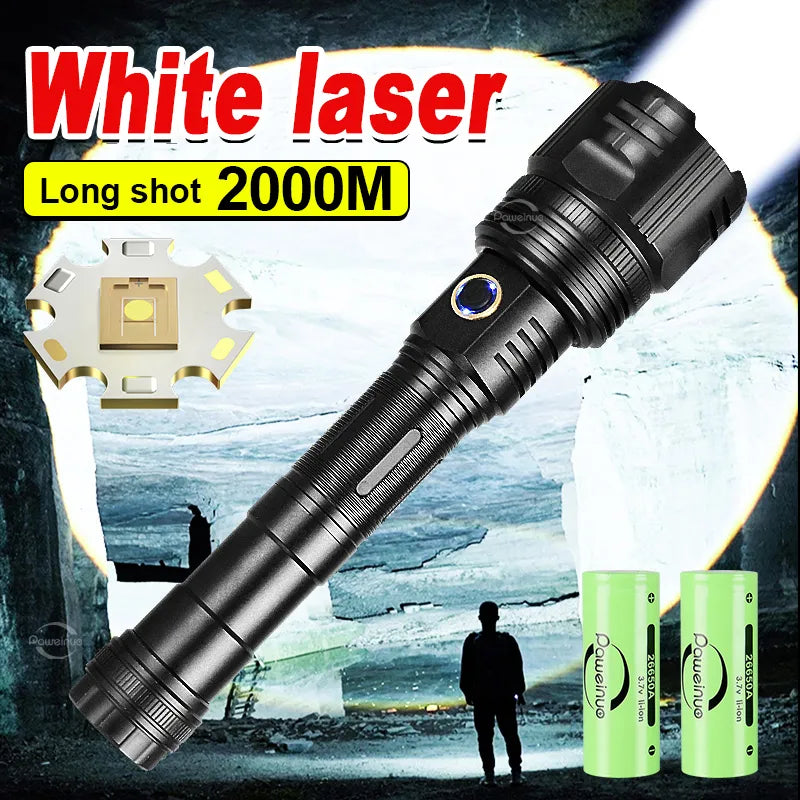  Flashlight Torch Ultra Powerful USB Recharge 12000MAh LED #