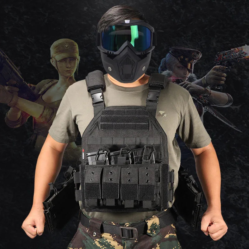  1000D Nylon Plate Carrier Tactical Vest Outdoor Hunting Protective Adjustable MODULAR Vest for Airsoft Combat Accessories #
