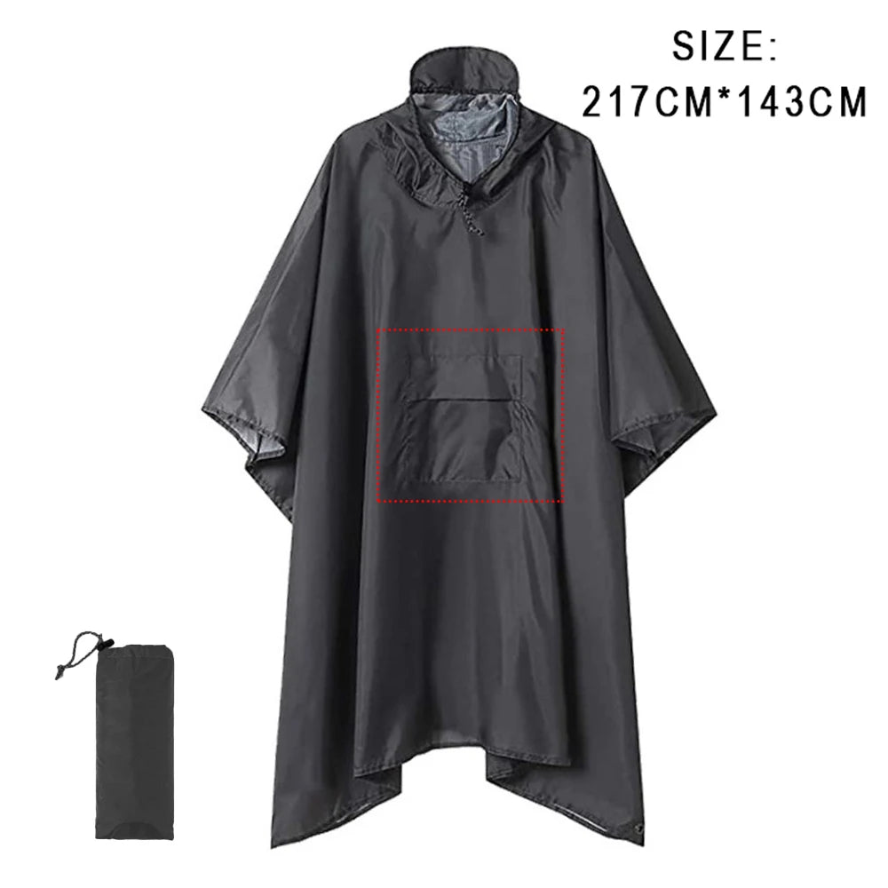  3 In 1 Outdoor Military Waterproof Raincoat Rain Coat Men Raincoat Women Awning From The Rain Motorcycle Rain Poncho Picnic Mat 