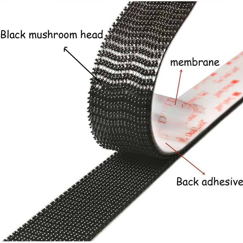  Black Adhesive Tape Sewing Sided Adhesive Fastener Mushroom Adhesive Fabric Double Fastener Tape Dual Lock Dual-Side #