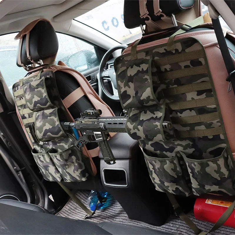  Tactical Rifle Organizer Firearm Vehicle Seat Back Rack Camo Gun Sling Bag Front Seat Gun Organizer Holder Hunting Rifle Shotgun #