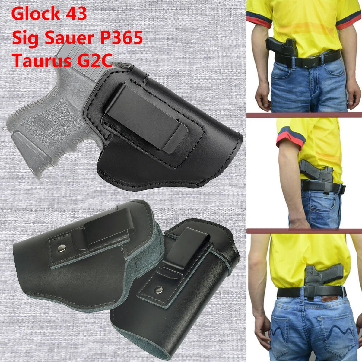   Tactical Leather Holster for Concealed Carry   