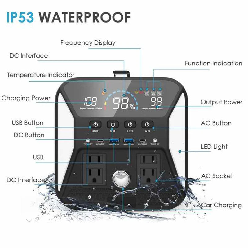   Portable Power Station, Camping Backup Lifepo4 Battery   