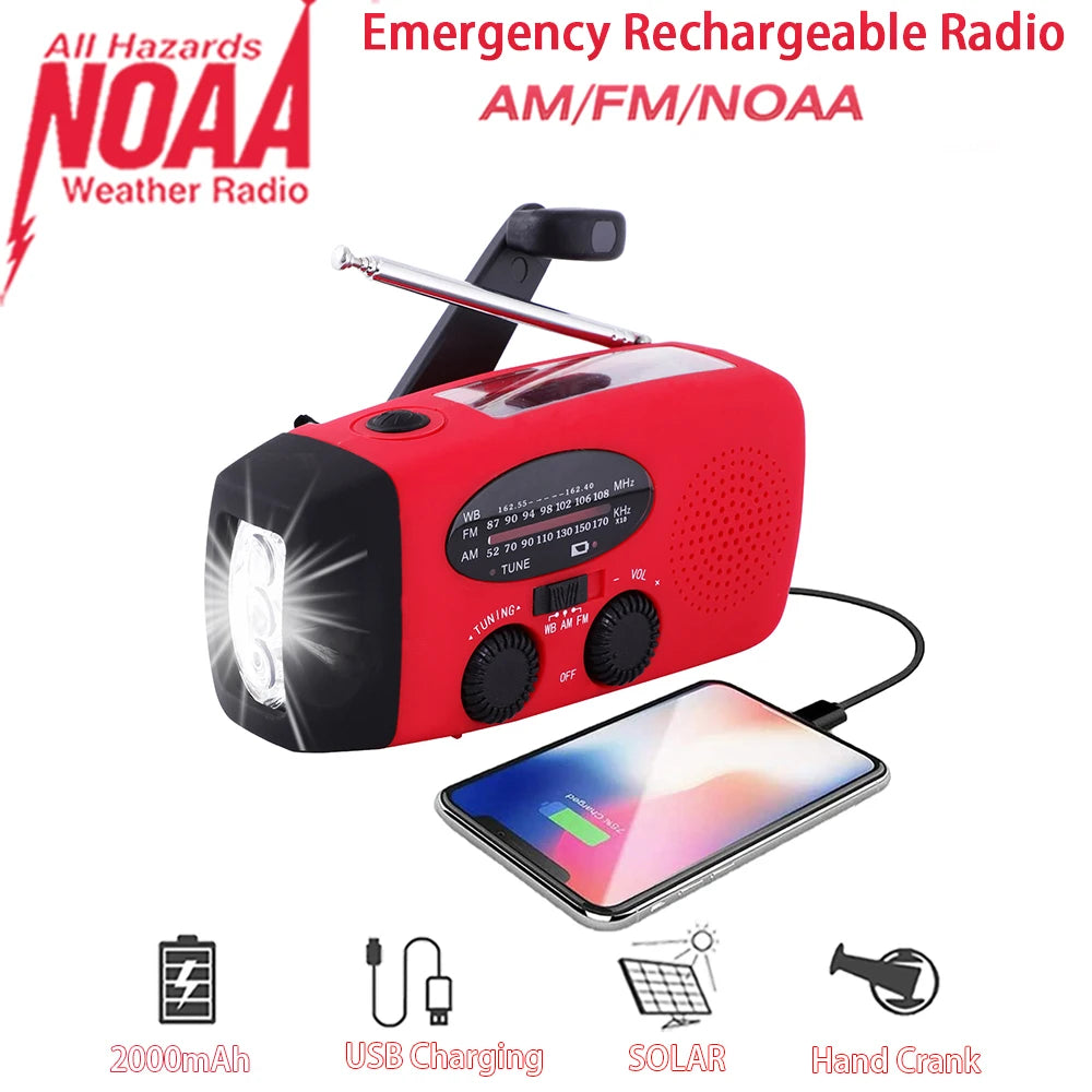   Emergency Radio Solar Crank Power Bank   