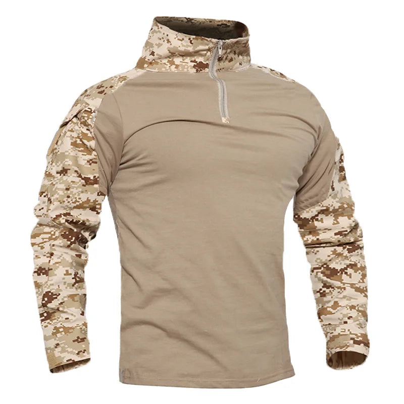   Tactical Hiking T-Shirt Men Combat Military Camouflage Long Sleeve   