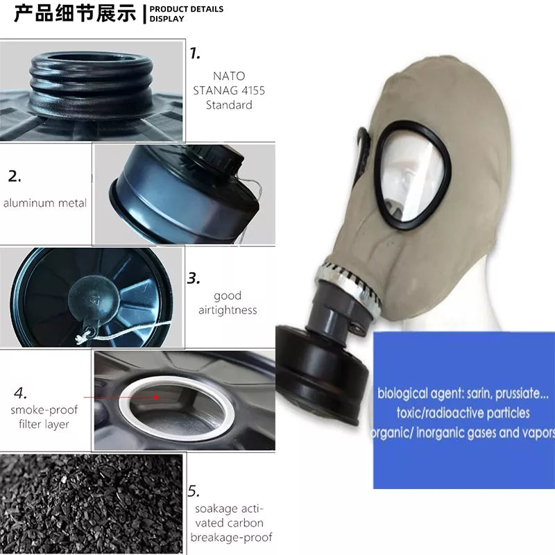  Chemical Gas Mask Russian Classic Style Grimace Rubber Material Full-face Protection Respirator Industrial Spray Paint Toxic #