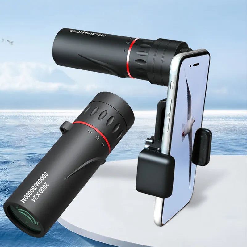   HD Monocular Telescope | 8X, Waterproof, Compact, Phone Adapter   