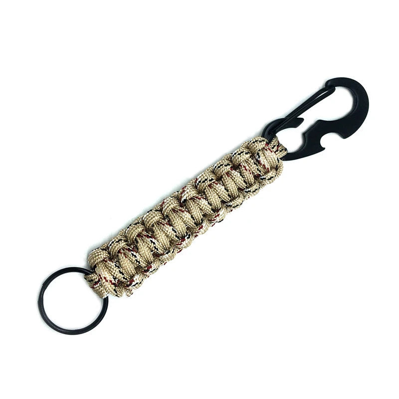   Paracord Keychain Survival Military Braided Lanyard Carabiner Rope Bottle Opener Cord Novelty Tools For Outdoor Camping Hiking   