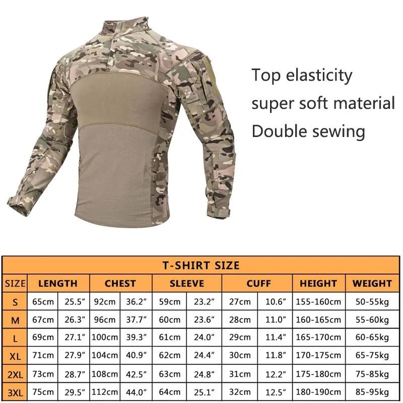   Tactical Shirt Combat Shirt Men Clothing Military Camo Shirt   