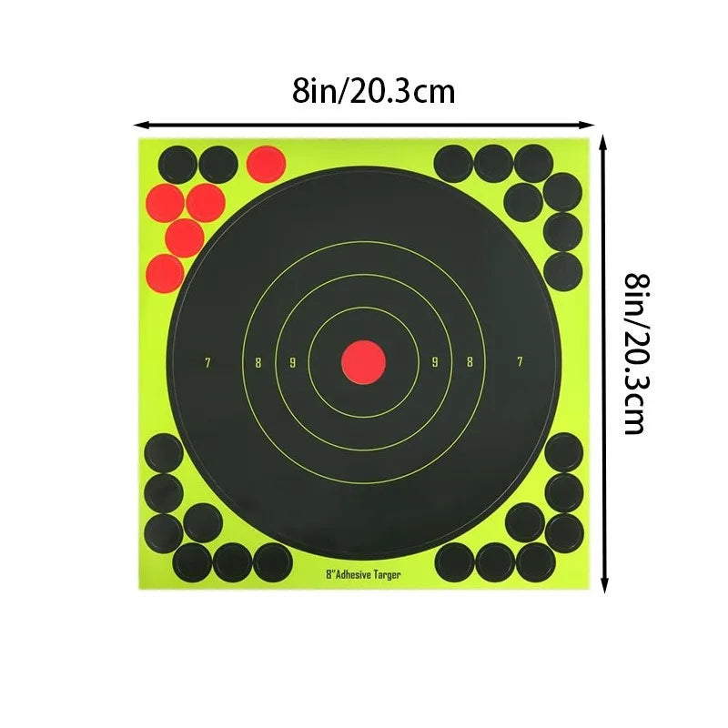   50Pcs Shooting Target Stickers 8 Inch High Visibility Self Adhesive   