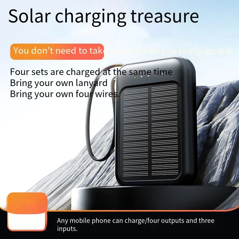   Solar Battery Charger - Portable Solar Power Bank with Flashlight   