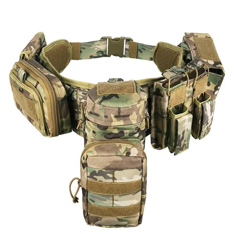  YAKEDA camouflage tactical belt outdoor military mole belt multi-purpose carrying equipment detachable, adjustable hunting belt 