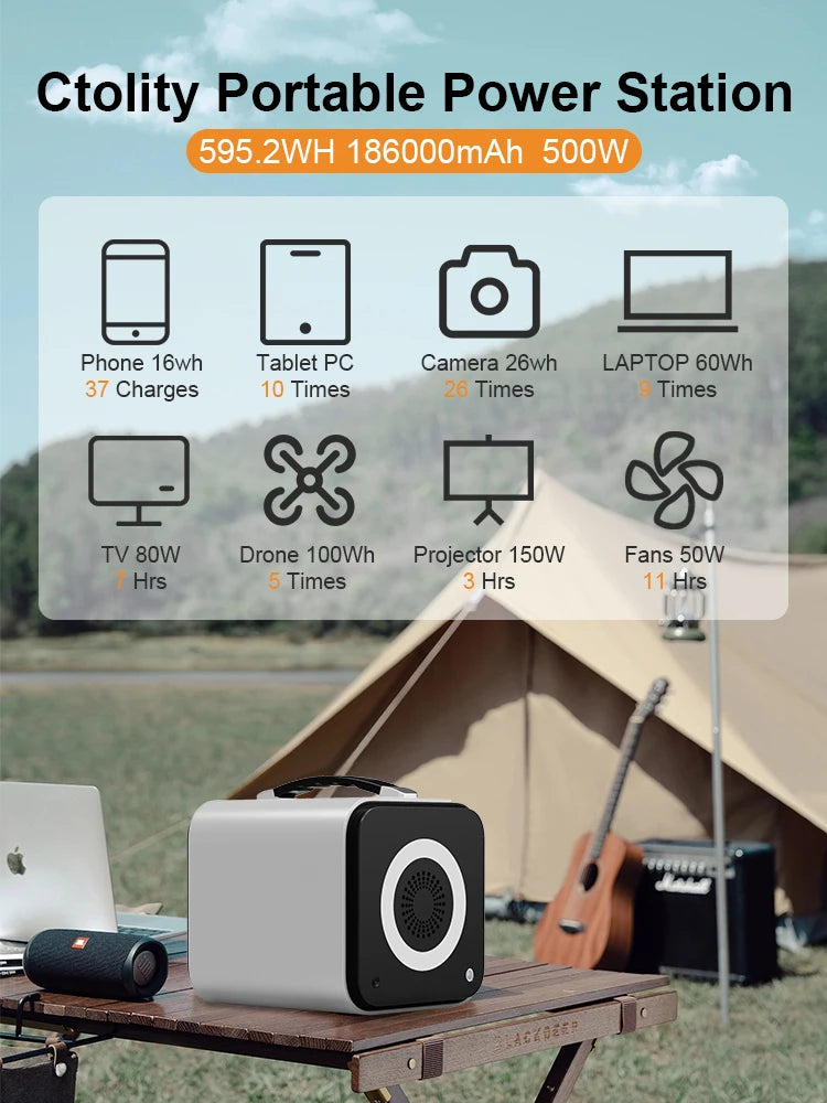   Portable Power Station, Camping Backup Lifepo4 Battery   