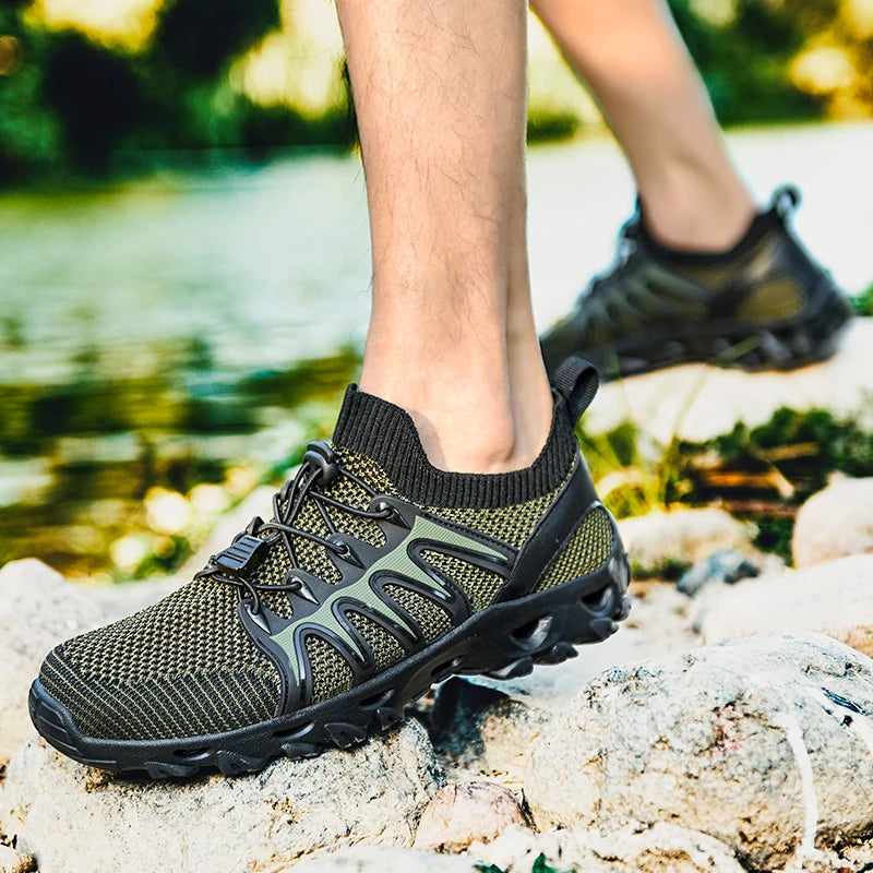  Breathable Summer Aqua shoes for men outdoor sneakers men water shoes Camping shoes for Walking Multi-function Sport footwear #