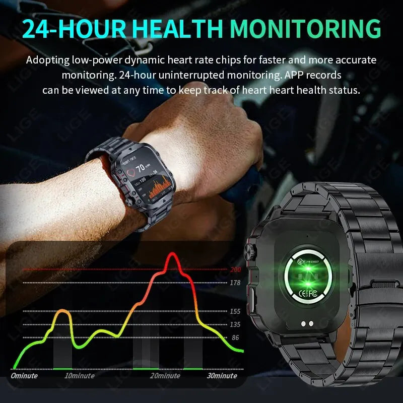   LIGE Smart Watch – Bluetooth Calling, Fitness Tracking, and Waterproof   